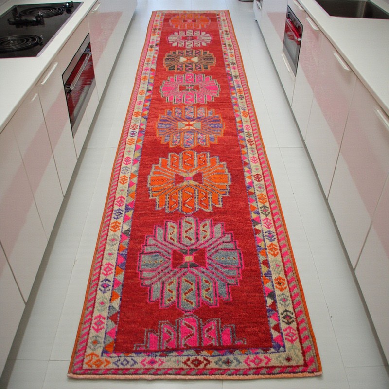 3x13 Runner Turkish Rug Hand Made Extra Long Hallway Rug Kitchen Decor Rug gallery