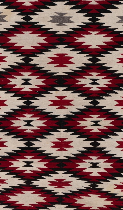 Vintage Circa 1950 Ivory Navajo Hand Woven Rug, 3'7 X 6'1 E21574 gallery