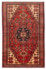 Vintage 4’2″ x 6’4″ Traditional Hand Knotted Vegetable Dye Wool Area Rug