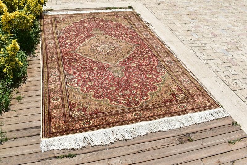 Turkish Rug 74''x116'' Bunyan Carpet Vintage 190x296cm Oriental Tribal Rug 6x9 gallery