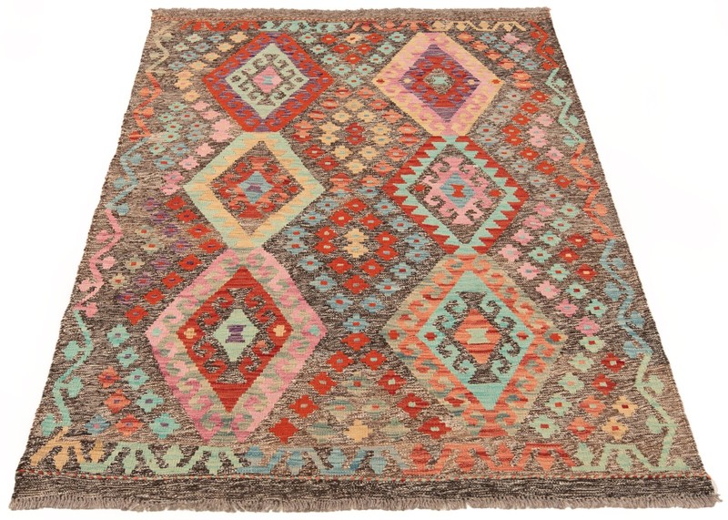 Kelim Afghan 196x151 cm Handwoven Oriental Carpet Rug Kilim gallery