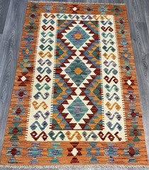 Vintage Kilim Traditional Hand Made Oriental Wool Kilim 5ftx3.2ft 154cmx104cm