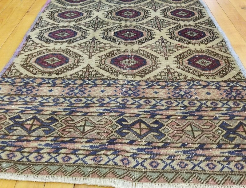 Beautiful Vintage 1950-1960s Wool Pile Sage Green Bunyan Runner Rug 2’2”x 7’8” gallery