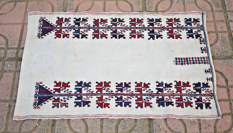 Antique Turkish Rug 16'' x 25'' Collector's Item Cicim Apron Wall Hangings Rug gallery