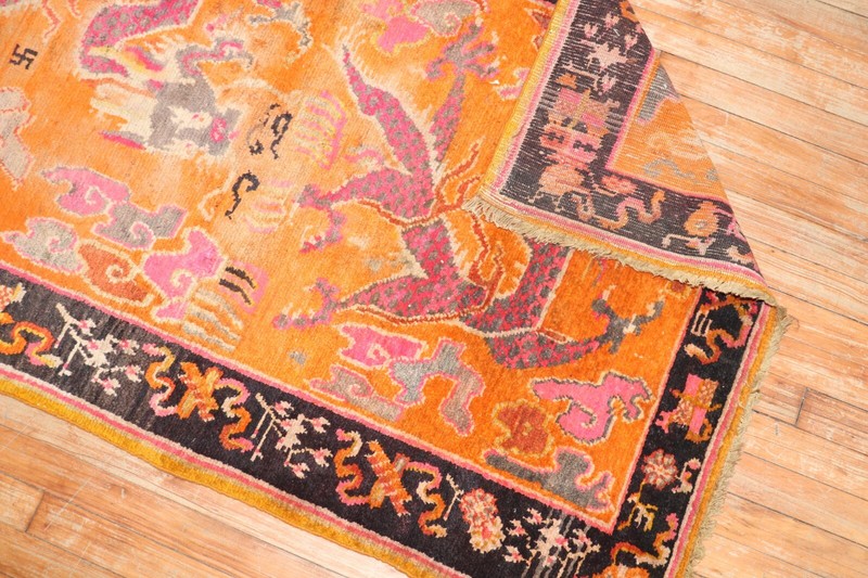 Vintage Tibetan Dragon Rug Size 3'4''x5'7'' gallery