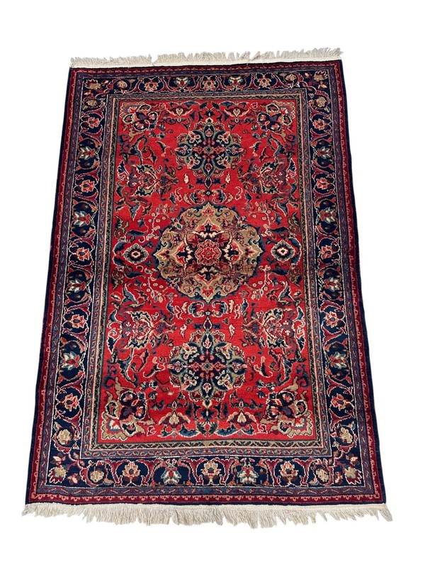 Vintage Oriental Rug 4x6 Hand Knotted Traditional Wool Area Carpet 3.11x5.10 Ft gallery