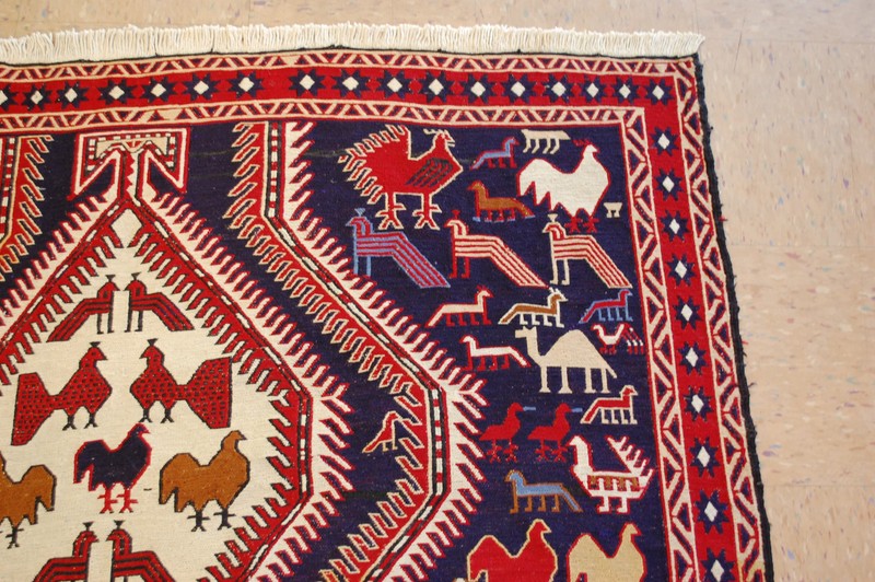 c1930s ANTIQUE HIGHLY DETAILED FINE CAUCASIAN SOUMAK KILIM 5x9 SO MANY SUBJECTS gallery
