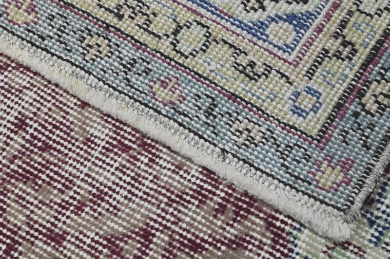 Oushak Turkish Vintage Rug 5x9 Kilim Rug Anatolian Handmade Boho Decor BURGUNDY gallery