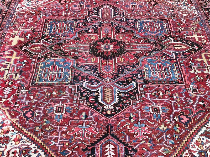 An Antique Decorative 10' x 13'- Herize Rug gallery