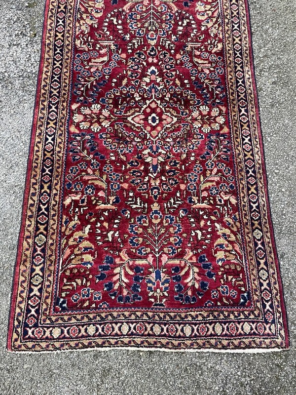 Beautiful 1920s Antique Oriental Rug 30”x60” Ferahan Lilihan Tribal Sa Ruk gallery