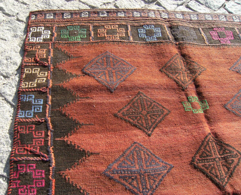 Vintage Tribal Sofreh Rug 40'' x 51'' Afghan Tribal Sofreh Rug Area Wool Rug gallery