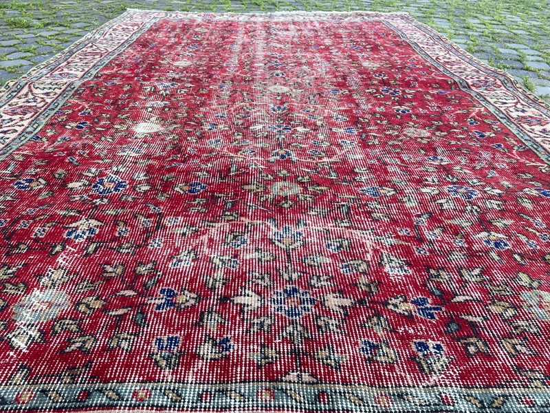 Turkish Vintage Rug, Handmade Wool Rug, Bohemian Large Rug, 5,7 x 8,7 ft gallery