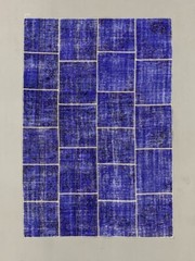 Distressed Vintage Turkish Patchwork Rug 218×151 cm Wool Medium