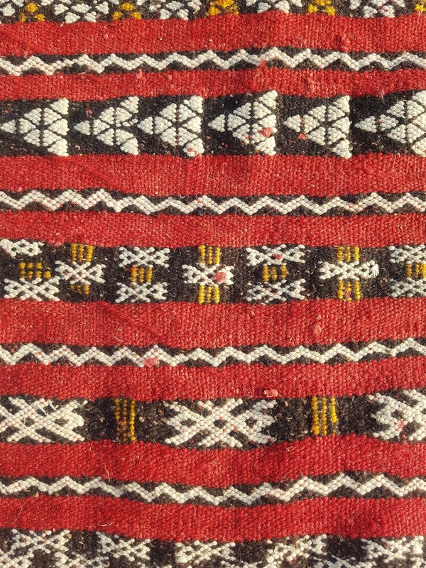 Fine Vintage Traditional Hand Made Oriental Wool Red Kilim Rug 173x113cm gallery