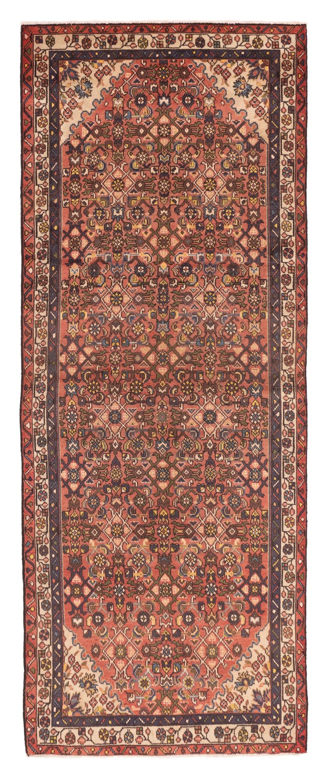 3'5" x 9'1" Vintage Hand-knotted Runner Rug Traditional Oriental Wool Carpet gallery