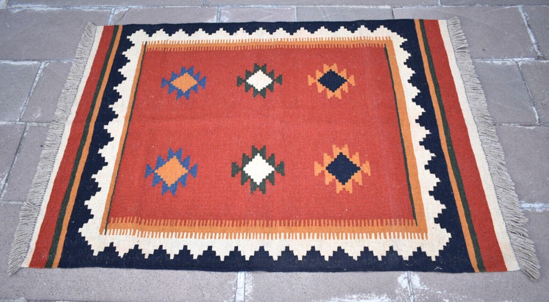 Caucasian Rug 41'' x 56'' Home Decor Rug Fine Quality Rug Flat Woven Wool Rug gallery