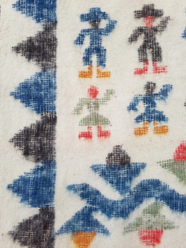 Vintage Traditional Handmade Guatemalan Wool Multicolor Kilim 150x192cm gallery