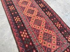 Tribal Wool Rug, Flat Weave Vintage Traditional Area Kilim Rug 3’4 x 6’8 ft