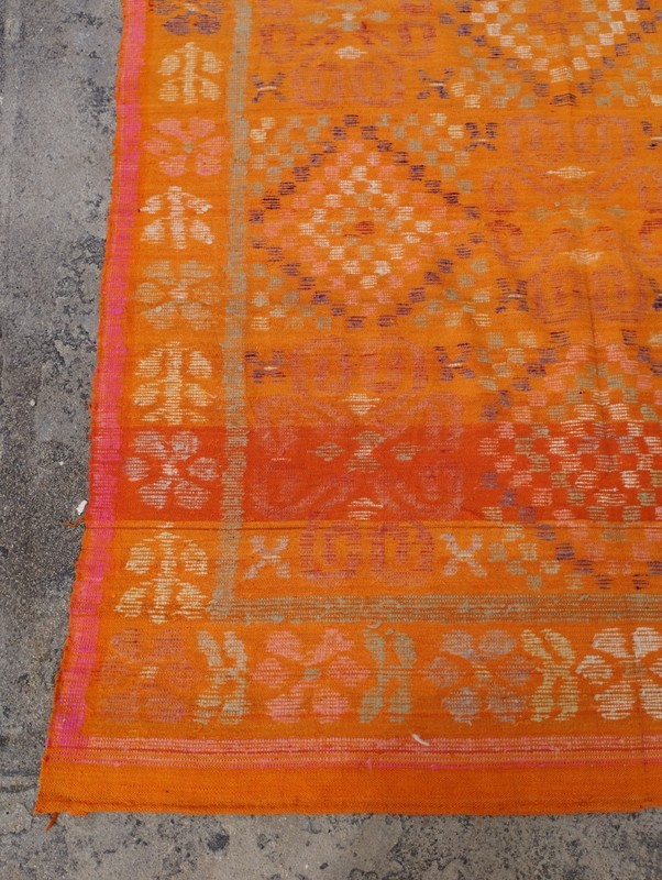 Vintage Handmade Turkish Tribal Wool Kilim Rug Carpet 188x164 cm gallery