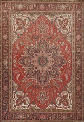 Hand-Knotted Vintage Area Rug 8×11 Ft Traditional Medallion Oriental Wool Carpet