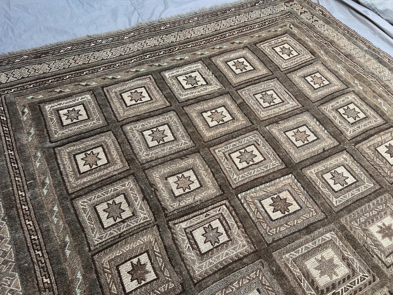 7x9 Antique Handmade Kilim Rug Terracotta Faded Geometric Oriental Area Rug gallery