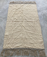 Vintage Traditional Handmade Mexican Striped Wool Flat Kilim Floor Rug 158×96 cm