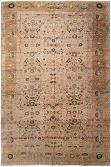 7×10 Antique Exceptional Handmade Traditional Area Rug Ivory 216x 312cm c.1890