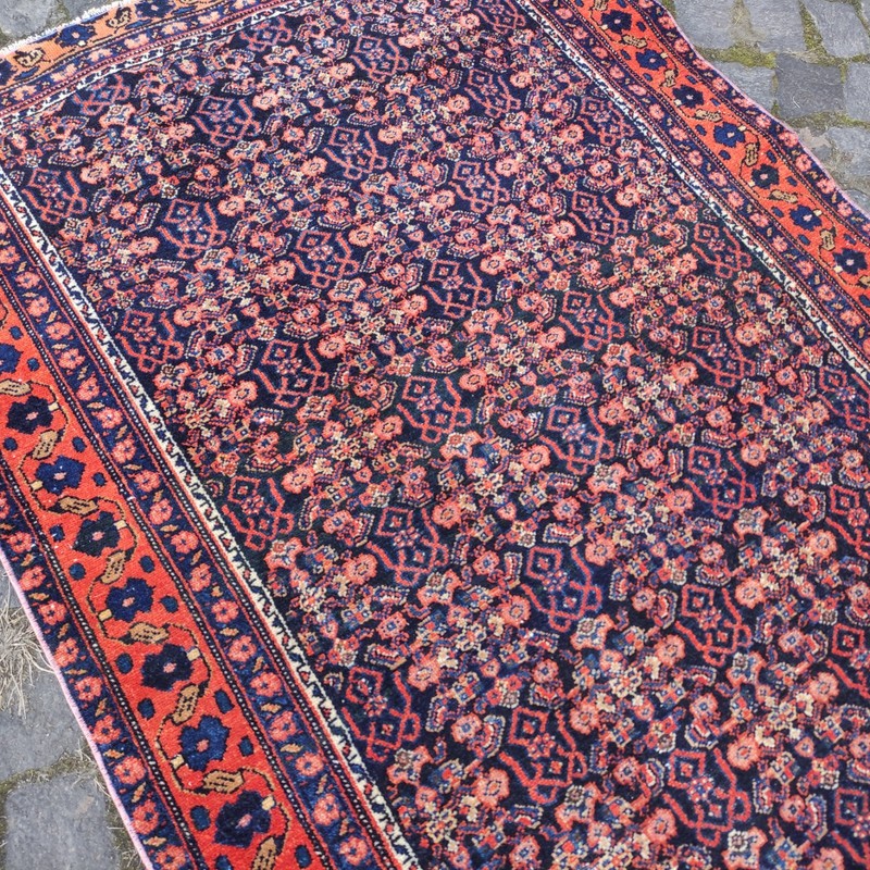 Over 100 years old Vintage Persian Style Malayer rug 3.35 x 4.66 ft , 102x142 cm gallery