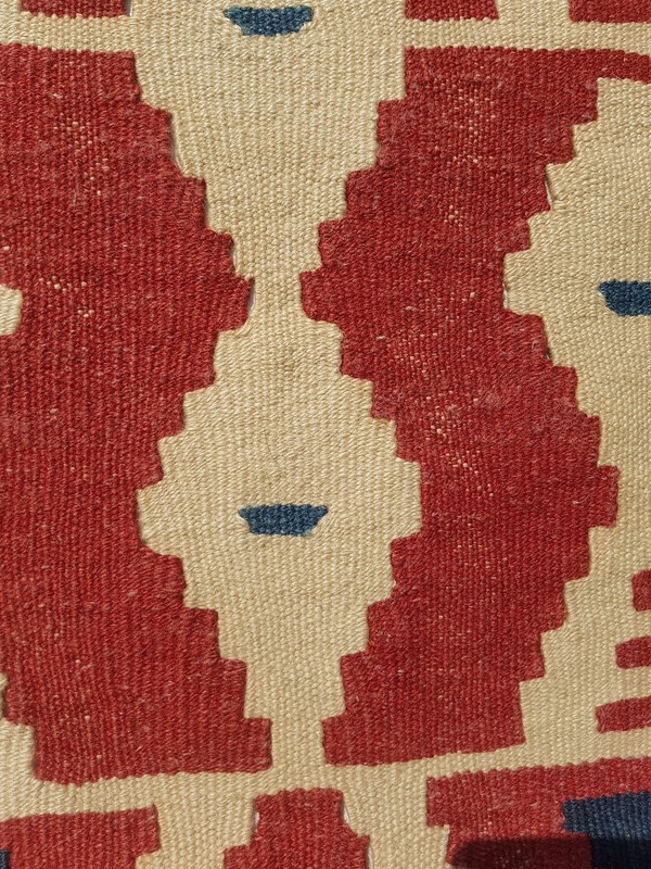 Vintage Handmade Turkish Tribal Wool Kilim Rug Carpet 116x90 cm gallery