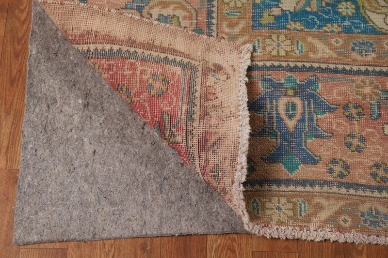 Vintage Muted Rust Handmade Wool Tebriz Traditional Living Room Area Rug 10x13 gallery