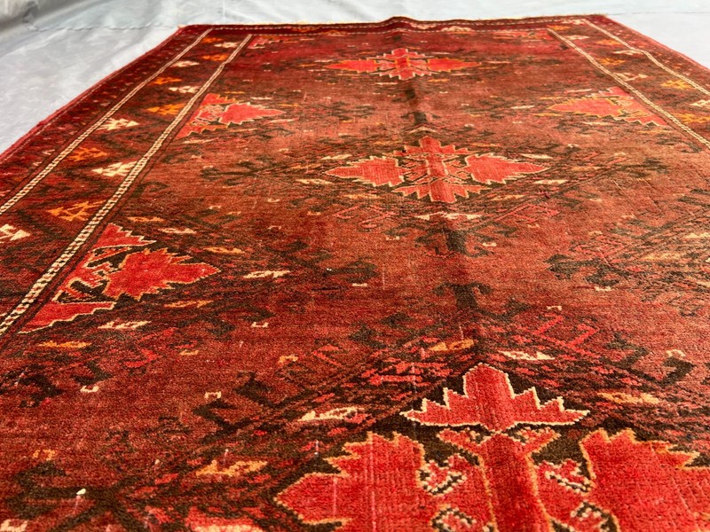Antique Turkmen Rug 3'9x5'8 Ft – Tribal Handmade Wool Rug Geometric Afghan Style gallery