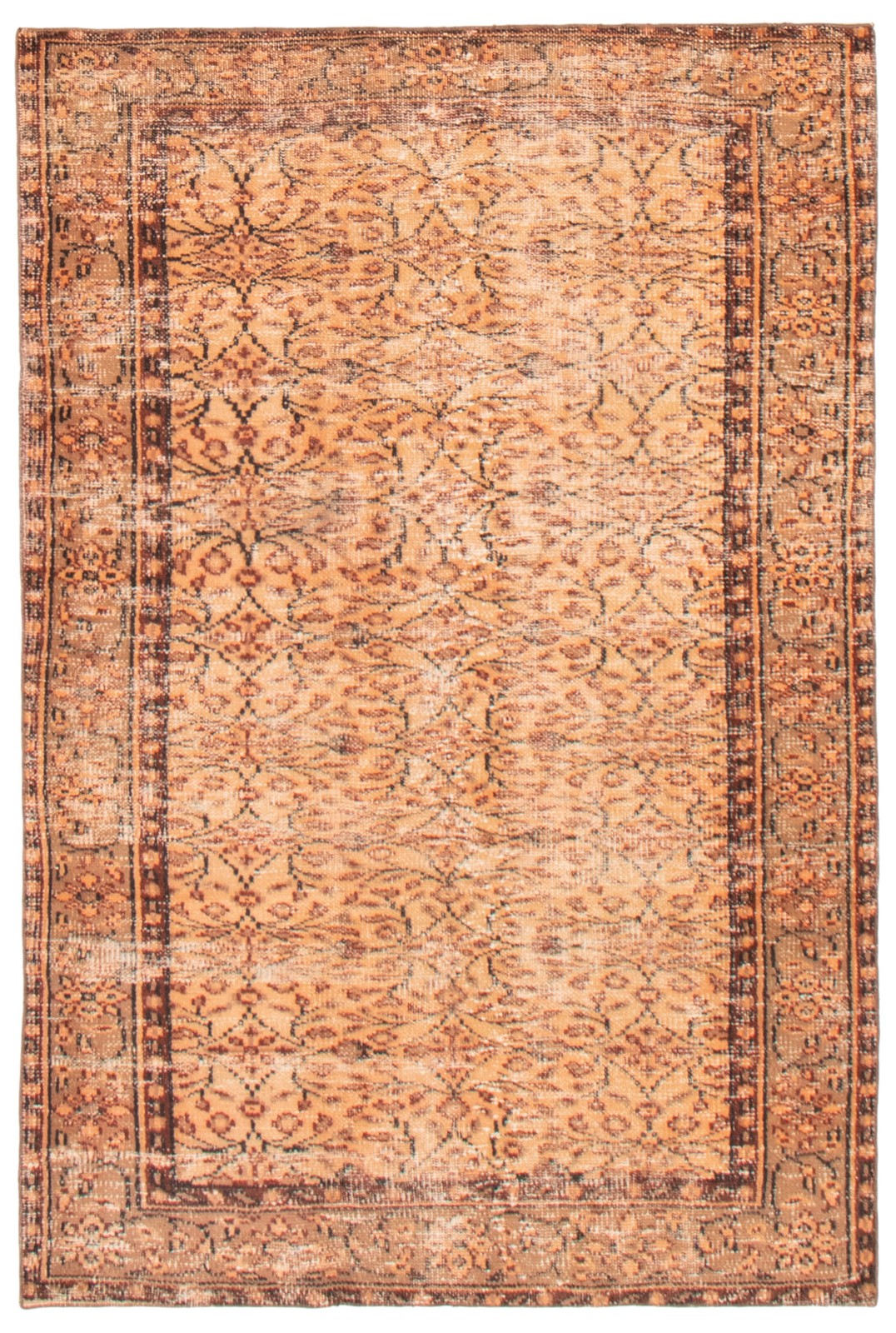 Vintage 4'1" x 6'4" Traditional Hand Knotted Vegetable Dye Wool Area Rug gallery
