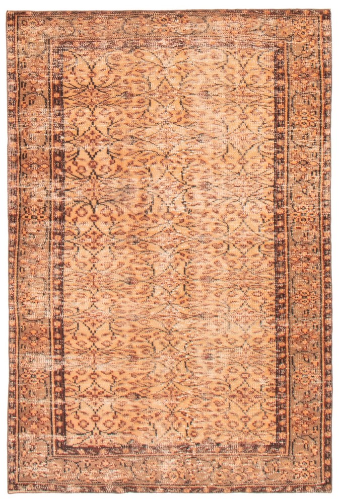 Vintage 4'1" x 6'4" Traditional Hand Knotted Vegetable Dye Wool Area Rug
