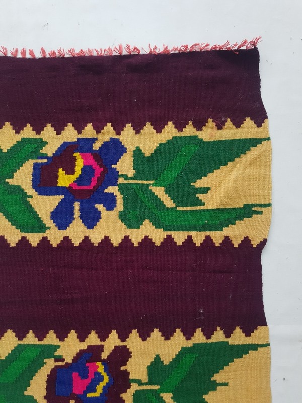 Vintage Handmade Traditional Urban Floral Kilim Floor Rug Carpet 182x69 cm gallery