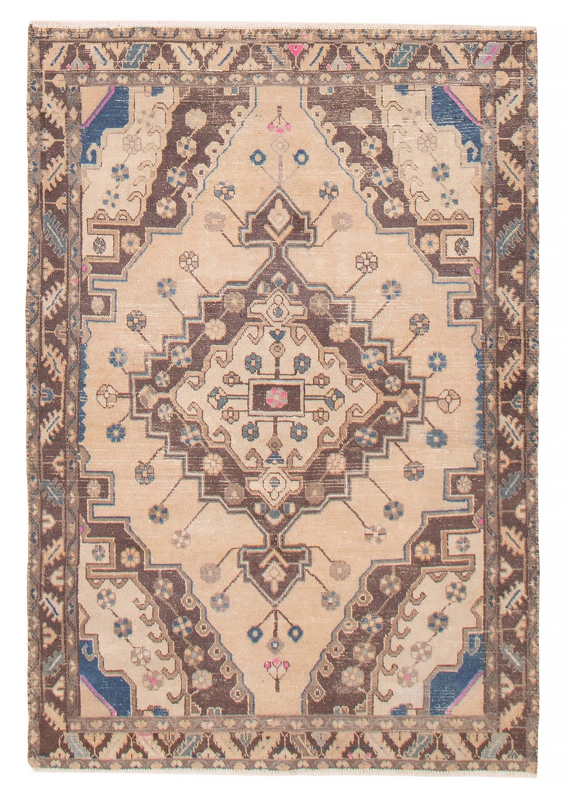 Vintage Traditional Hand-Knotted Area Rug 4'3" x 6'2" Oriental Wool Carpet gallery