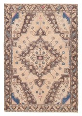 Vintage Traditional Hand-Knotted Area Rug 4’3″ x 6’2″ Oriental Wool Carpet