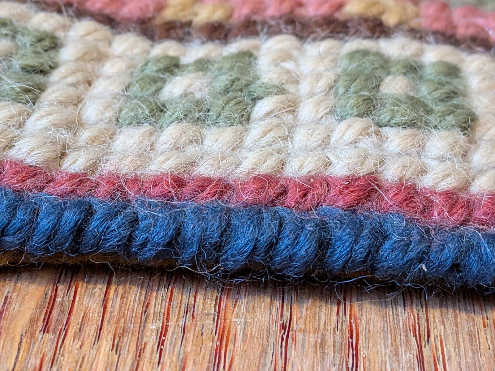 VTG Turkish Oushak Rug/Door Mat Table Mat Hand Knotted Wool Rug Geometric Small gallery