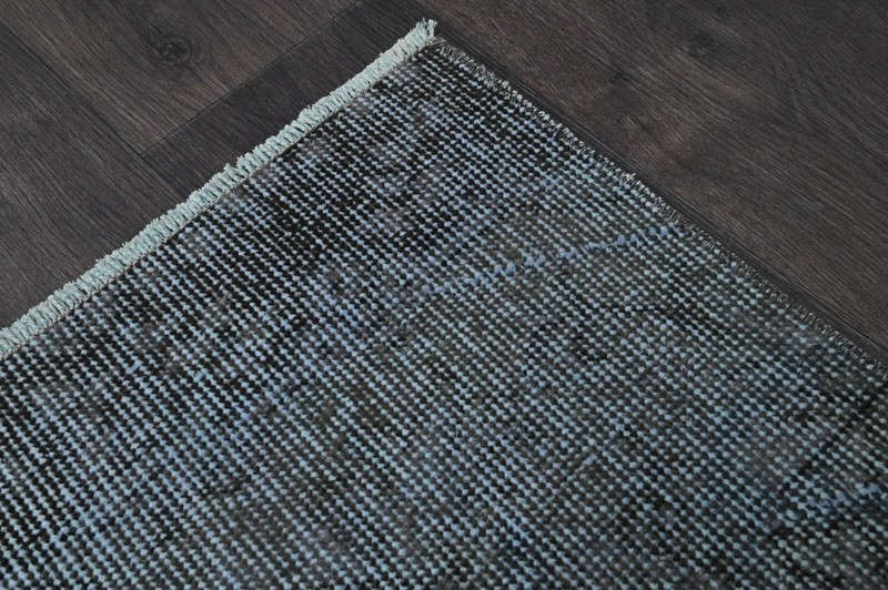 Vintage Turkish Runner Rug 2x7ft BLUE Handmade Anatolian Oushak Hallway Wool gallery