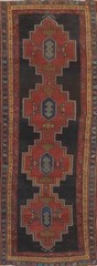 Handmade Wool 13′ Runner Rug Traditional Geometric 4×13 Vintage Hallway Carpet