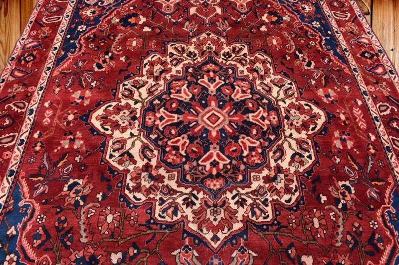 VIBRANT Vintage Semi Antique Hand Knotted Wool Area Rug Oriental Carpet 7 x 10'4 gallery