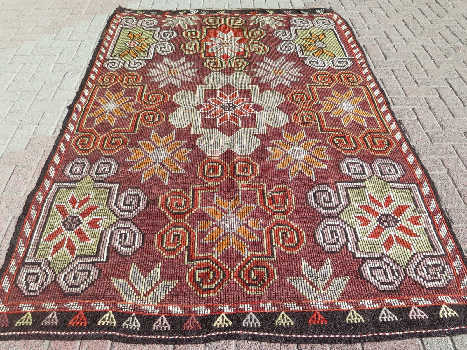 Vintage Turkish Mut Nomads Rug Wool Kilim Teppich 69"X98" Area Rug Kelim Carpet gallery
