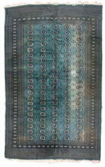 Handmade vintage Uzbek Bukhara rug 6.1′ x 9.2′ (186cm x 280cm) 1970s – 1B893