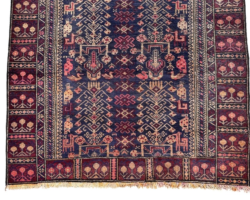 Hand Knotted Afghan Baluchi Area Rug 4x6 ft Traditional Geometric Vintage Carpet gallery