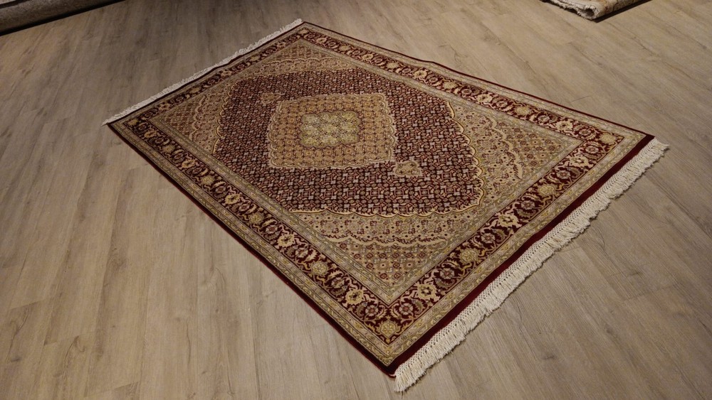 5x7 MEDALLION TABRIZZ INTRICATE HANDMADE-KNOTTED WOOL/SILK RUG 580306