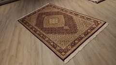 5×7 MEDALLION TABRIZZ INTRICATE HANDMADE-KNOTTED WOOL/SILK RUG 580306
