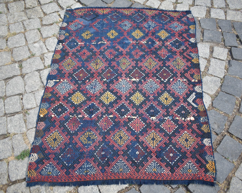Fabulous Antique Turkish Rug 33'' x 43'' Collectors Item Reyhanli Cicim Worn Rug gallery