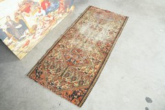 vintage small rug hand made oushak turkish runner rug 2×5 oriental carpet 893