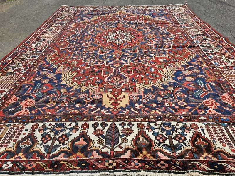 10.3 x 14 ANTIQUE FINE HERIZ VINTAGE SERAPI USHAK KAZAK CAUCASIAN gallery