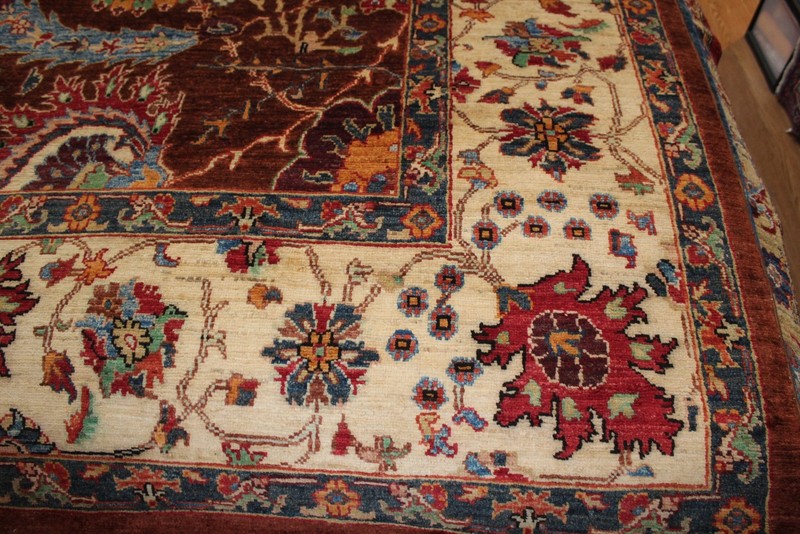 Top Quality 9'x12 Handmade Oriental rug,Light Brown colorful vegetable dye rug gallery