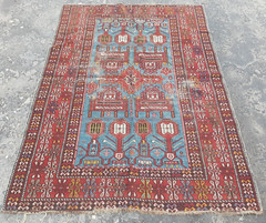 Vintage Hand Made Traditional Rug Oriental Wool Multicolor Carpet 177×128 cm